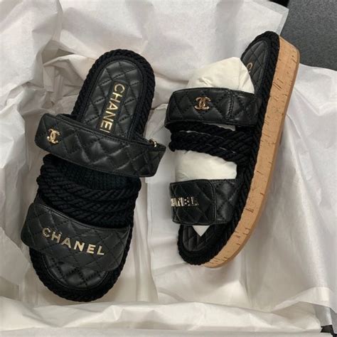 black chanel clogs|chanel slippers for women.